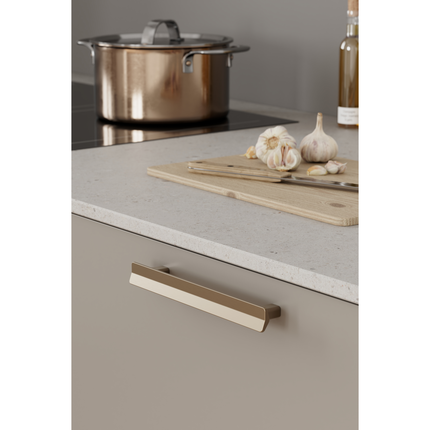 Greep VIS-A-VIS BA160 L195 Zamak Geborsteld messing